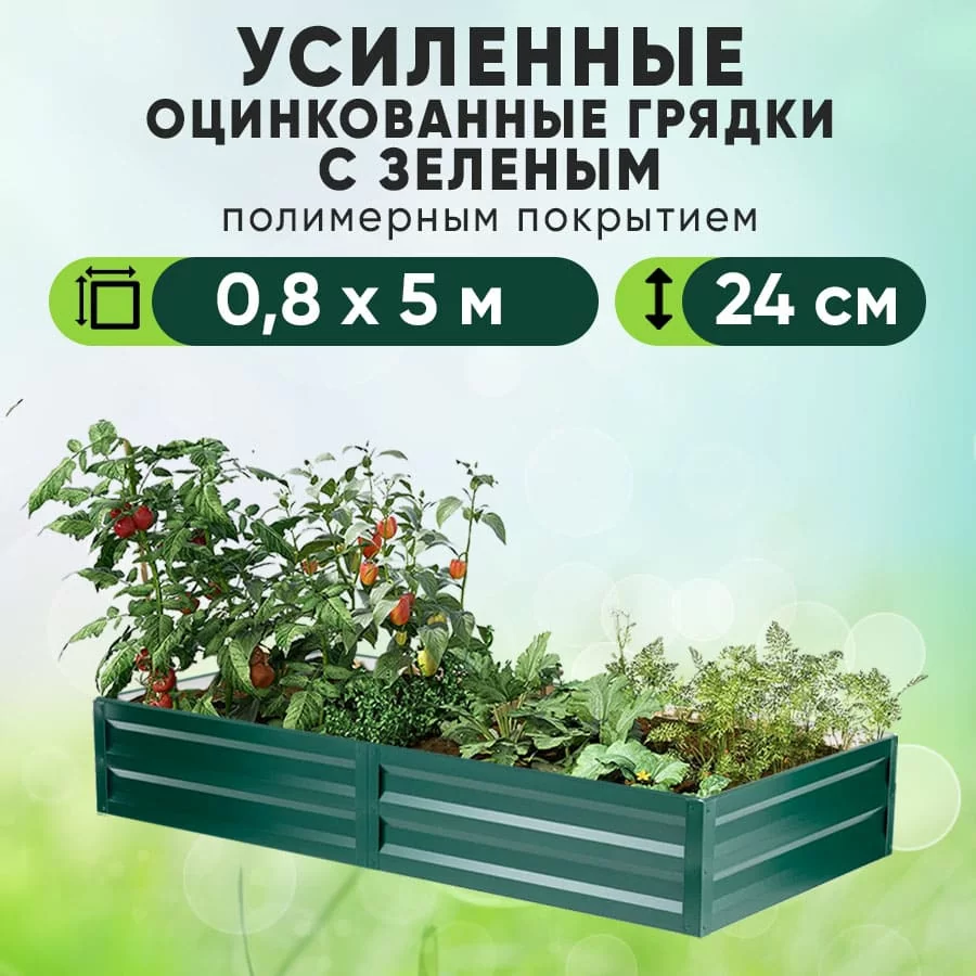 Зеленая усиленная грядка (0,8 х 5)